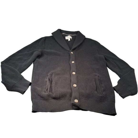Sun Stone Shawl Cardigan cotton Sweater Mens Preppy Button Grandpa Waffle Knit - Picture 1 of 16